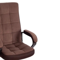 Кресло TRENDY (22) флок/ткань коричневый 6/TW-24 - Изображение 1
